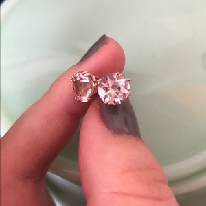 14k rose gold morganite earrings